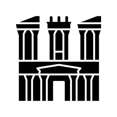 Petra, Jordan, dönüm noktası, kanyon tamamen düzenlenebilir vektör simgeleri