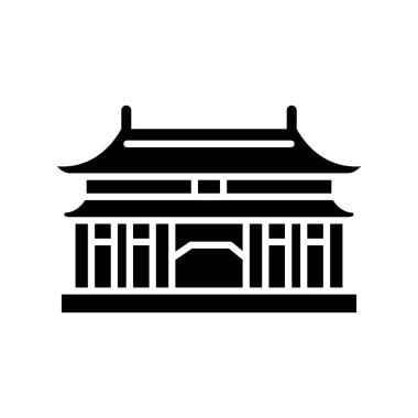 Yasak Şehir, Pekin, Çin, tamamen düzenlenebilir vektör simgeleri