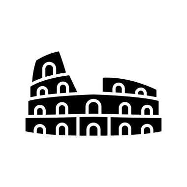 Kolezyum, Roma, İtalya, amfitiyatro tamamen düzenlenebilir vektör simgeleri