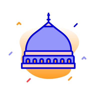 Peygamberler Camii, Medine, Suudi Arabistan, ünlü tamamen düzenlenebilir simgeler.