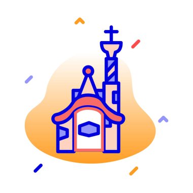 Parc Guell, Barselona, İspanya, katalonya tamamen düzenlenebilir vektör simgeleri