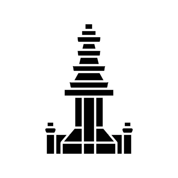 Besakih Templom Bali Indonézia Templom Teljesen Szerkeszthető Vektor Ikonok — Stock Vector