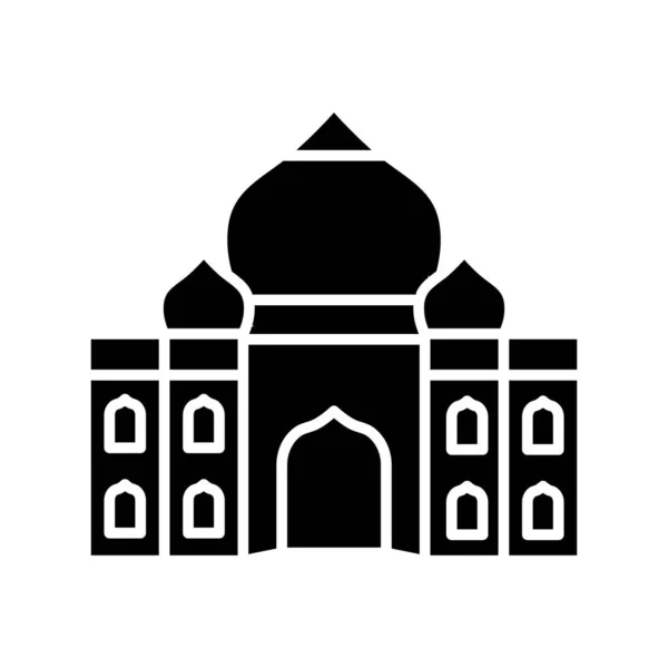 Taj Mahal Agra Índia Templo Ícones Vetoriais Totalmente Editáveis —  Vetores de Stock