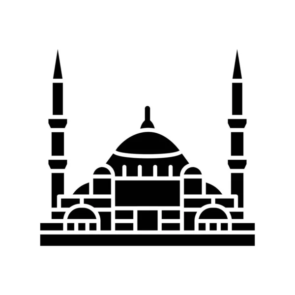 Blaue Moschee Istanbul Türkei Moschee Voll Editierbare Vektorsymbole — Stockvektor