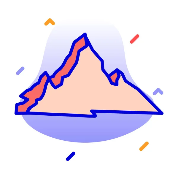 Monte Everest Frontera Del Tíbet Frontera Nepal Montañas Iconos Vectoriales — Archivo Imágenes Vectoriales