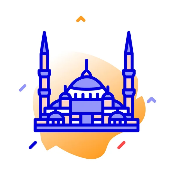 Kék Mecset Isztambul Törökország Teljesen Szerkeszthető Vektorikonok — Stock Vector