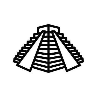Chichen Itza, Meksika, dönüm noktası, piramit tamamen düzenlenebilir vektör simgeleri