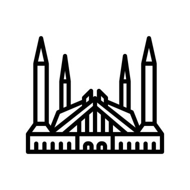 Faisal Cami, İslamabad, Pakistan, Faisal Mescid tamamen düzenlenebilir vektör simgeleri