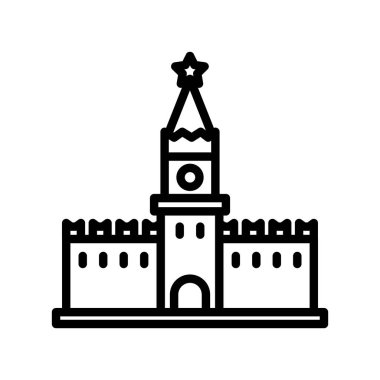 Kremlin, Moskova, Rusya, tamamen düzenlenebilir vektör simgeleri oluşturuyor