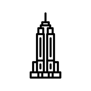 Empire State Binası, New York, Manhattan, tamamen düzenlenebilir vektör simgeleri