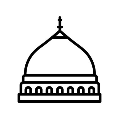 Peygamberler Camii, Medine, Suudi Arabistan, ünlü tamamen düzenlenebilir simgeler.