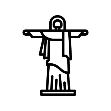 Kurtarıcı İsa, Rio, Janeiro, Brezilya tamamen düzenlenebilir vektör simgeleri