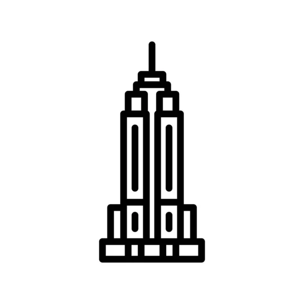 Empire State Building New York Manhattan Icone Vettoriali Completamente Modificabili — Vettoriale Stock