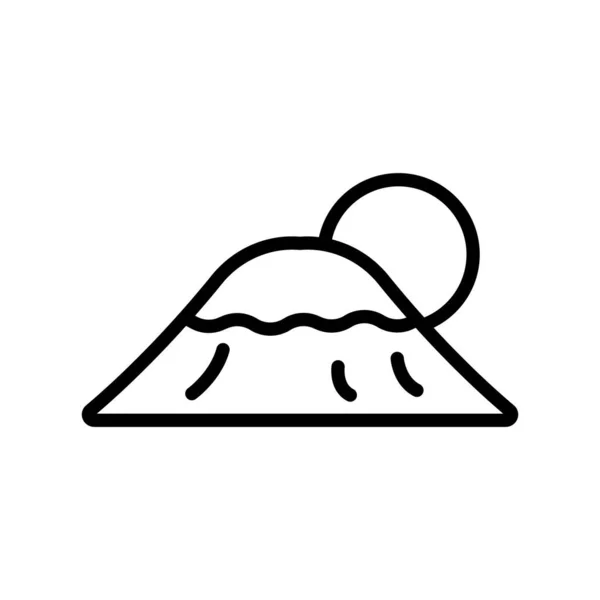 Monte Fuji Japón Paisaje Hito Iconos Vectoriales Totalmente Editables — Archivo Imágenes Vectoriales