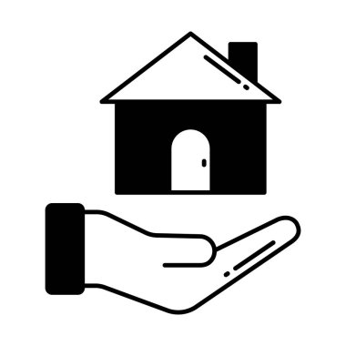 Kolayca değiştirebilen ya da düzenleyebilen Ev Yarı Glyph vektör simgesi