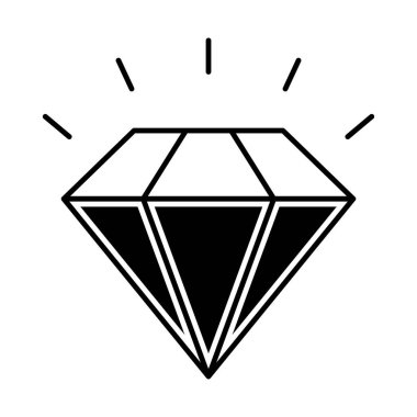 Elmas Yarı Glyph vektör simgesi kolayca düzenlenebilir ya da düzenlenebilir