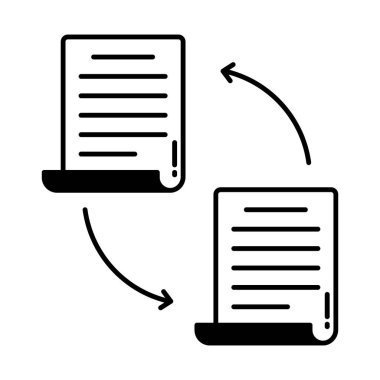 Dosya aktarımı Kolayca düzenleyebilen ve düzenleyebilen Yarı Glyph vektör simgesi