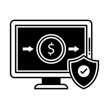 Antivirüs Yarı Glyph vektör simgesi. Kolayca değiştirilebilir ya da düzenlenebilir.