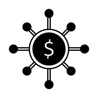 Dollar Yarı Glyph vektör simgesi, kolayca değiştirebilir ya da düzenleyebilir