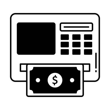 Kolayca değiştirebilen ya da düzenleyebilen ATm Yarı Glyph vektör simgesi