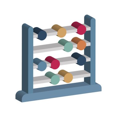 Abaküs Isometric Vektör izole simgesi kolayca düzenleyebilir ya da değiştirebilir