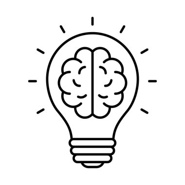 Kolayca değiştirebilen veya düzenleyebilen yaratıcı zihin çizgisi vektör simgesi