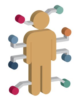 Lider Veri Görselleştirme 3d vektör simgesi kolayca düzenleyebilir ya da değiştirebilir