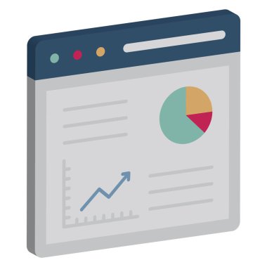 Gösterge Paneli Veri Görselleştirme 3d vektör simgesi kolayca düzenleyebilir ya da değiştirebilir