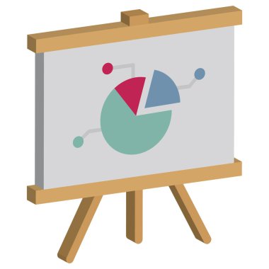 Analitik Veri Görselleştirme 3d vektör simgesi kolayca düzenleyebilir ya da değiştirebilir