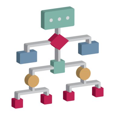 Ağ Modeli Veri Görselleştirme 3d vektör simgesi Kolayca düzenleyebilen
