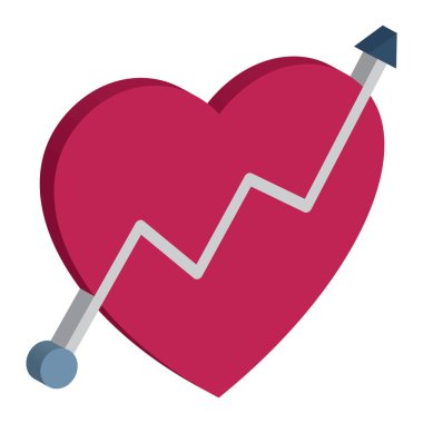 Kardiyogram Veri Görselleştirme 3d vektör simgesi Kolayca düzenleyebilen