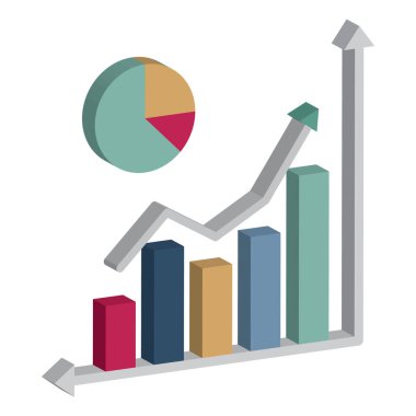 Kolayca düzenleyebilen ve düzenleyebilen Çubuk Veri Görselleştirme 3d vektör simgesi