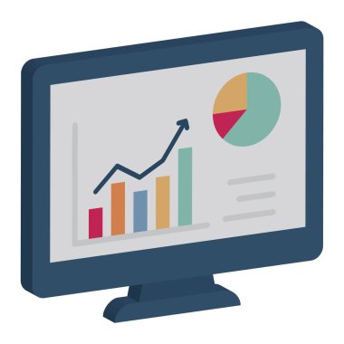 İş Performansı Veri Görselleştirme 3d vektör simgesi kolaylıkla düzenleyebilir