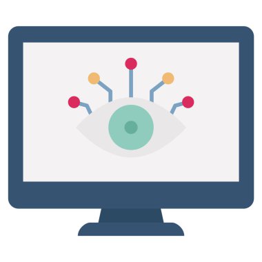 Kolayca değiştirilebilen veya düzenlenebilen Siber Göz Düz vektör simgesi