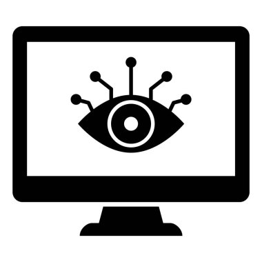 Kolayca değiştirebilen veya düzenleyebilen Siber Göz Glyph vektör simgesi