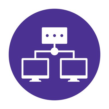 İstemci Sunucu Glyph Arkaplan vektör simgesi kolayca düzenleyebilir ya da değiştirebilir