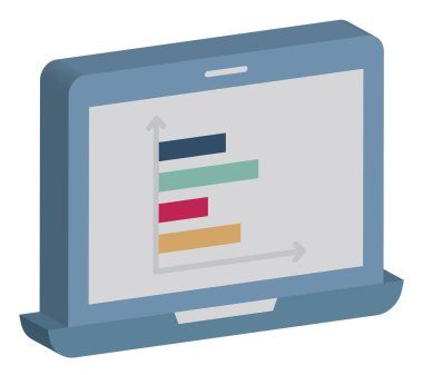 Analitik Isometric Vektör izole simgesi kolayca düzenleyebilir veya değiştirebilir