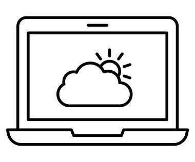 Bulut Yedekleme Satırı vektör simgesi Kolayca düzenleyebilirsiniz