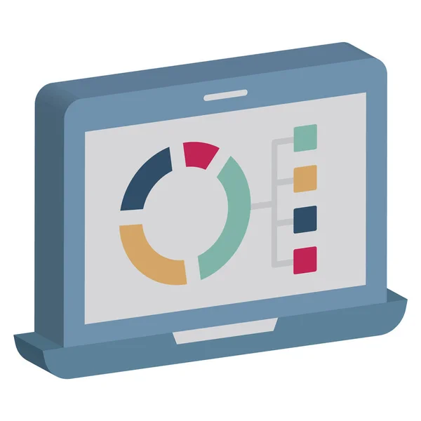 Data Visualisering Isometrisk Vektor Isolerad Ikon Som Enkelt Kan Ändra — Stock vektor
