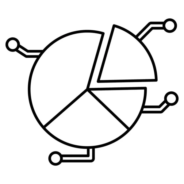 Circle Chart Line Icona Vettoriale Che Può Facilmente Modificare Modificare — Vettoriale Stock