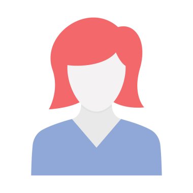 Kolayca düzenleyebilen ve düzenleyebilen Kız Düz Vektör simgesi