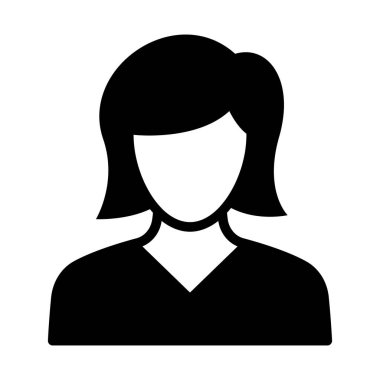 Kolayca düzenleyebilen ve düzenleyebilen kız Glyph vektör simgesi