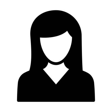 Kolayca düzenleyebilen ve düzenleyebilen kız Glyph vektör simgesi