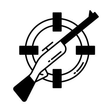 Kolayca değiştirebilen ya da düzenleyebilen Yarı Glyph vektör simgesi avlanıyor