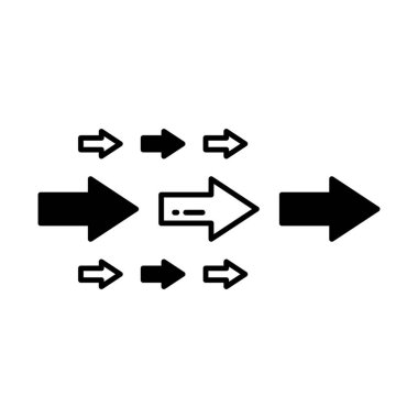 Kolayca düzenleyebilen ve düzenleyebilen Ok Yarı Glyph vektör simgesi
