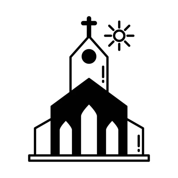 Church Half Glyph Vector Icono Que Puede Modificar Editar Fácilmente — Archivo Imágenes Vectoriales