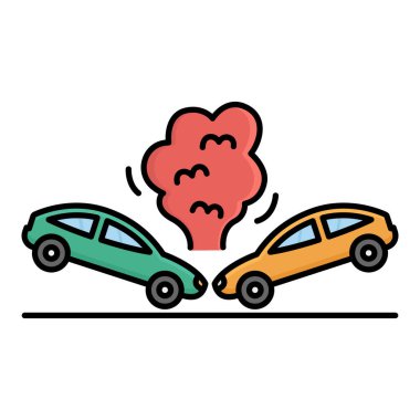 Kolayca değiştirilebilen ya da düzenlenebilen kaza izole edilmiş Vektör simgesi