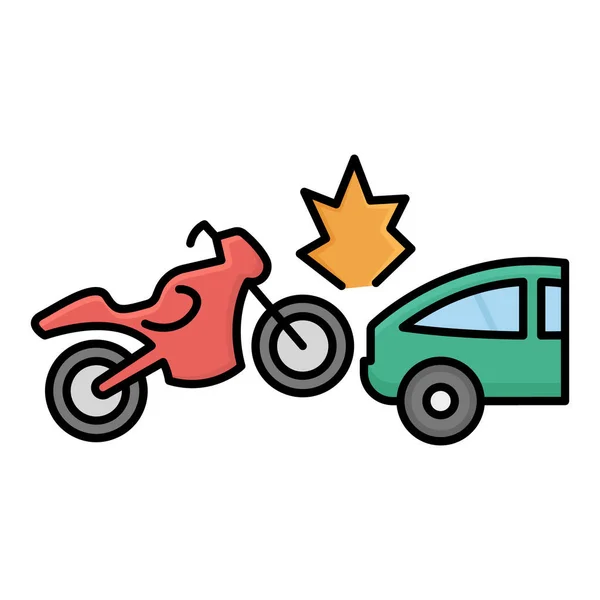 Bici Collisione Con Auto Isolato Icona Vettoriale Che Può Essere — Vettoriale Stock