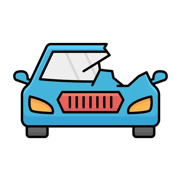 Car Side Wreck Isolated Vector Icon Can Easily Modified Edited — Stock Vector