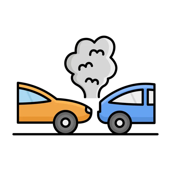 Collide Car Back Isolated Vector Icon Can Easily Modified Edited — Stock Vector